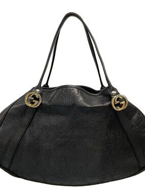 GUCCI Shimaline, GG Twins 232963 Black Leather - Shoulder Bag